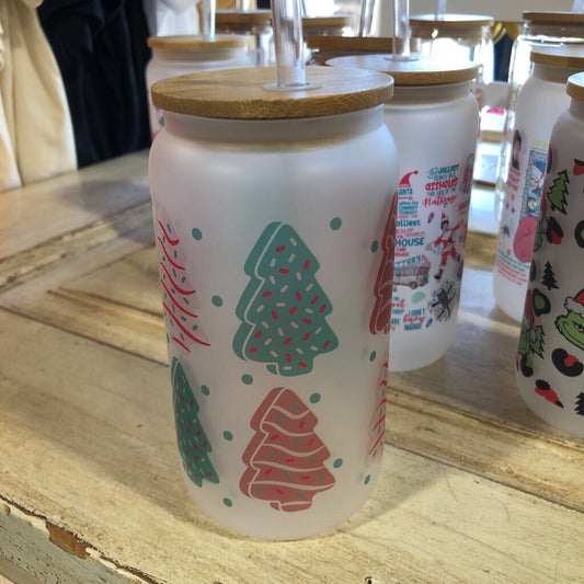 Christmas Snacks Glass Tumbler